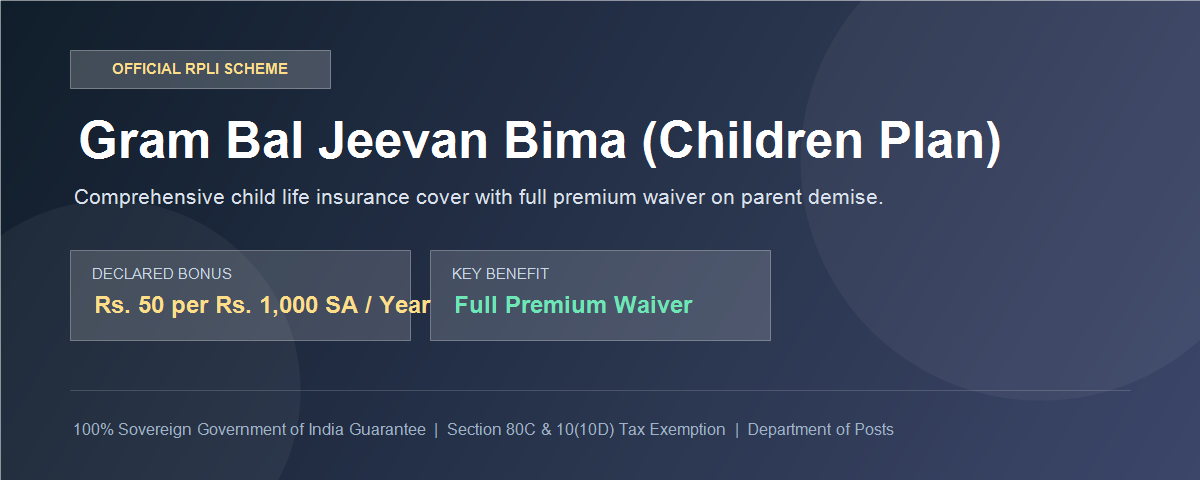 RPLI Gram Bal Jeevan Bima Children Life Insurance Policy Features and Premium Waiver Rules